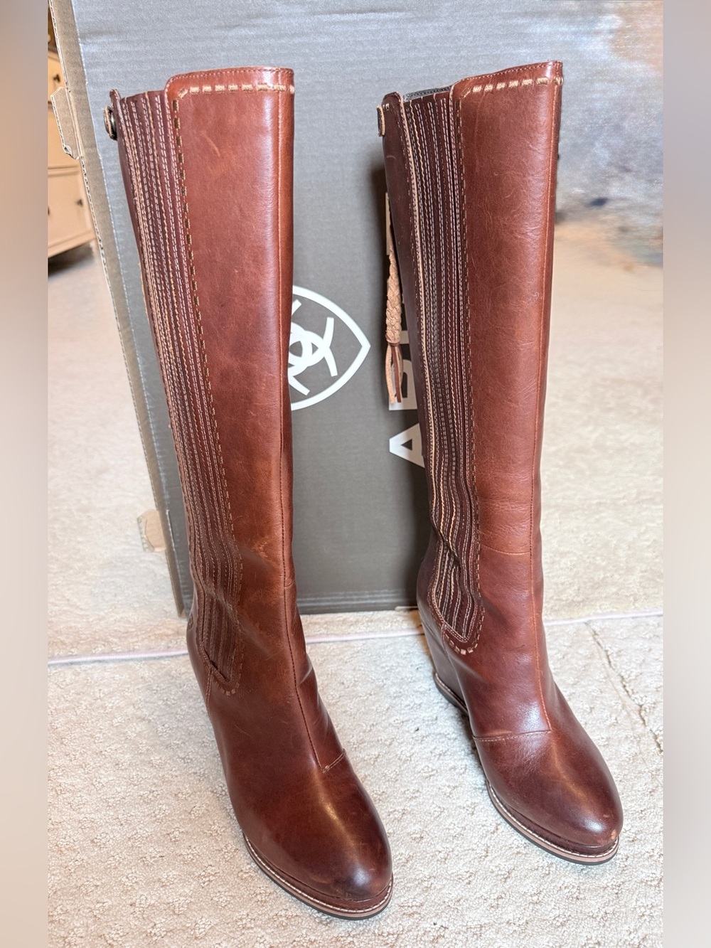 ARIAT Women’s Ryman Knee-high western inspired wedge heeled boot - Like New